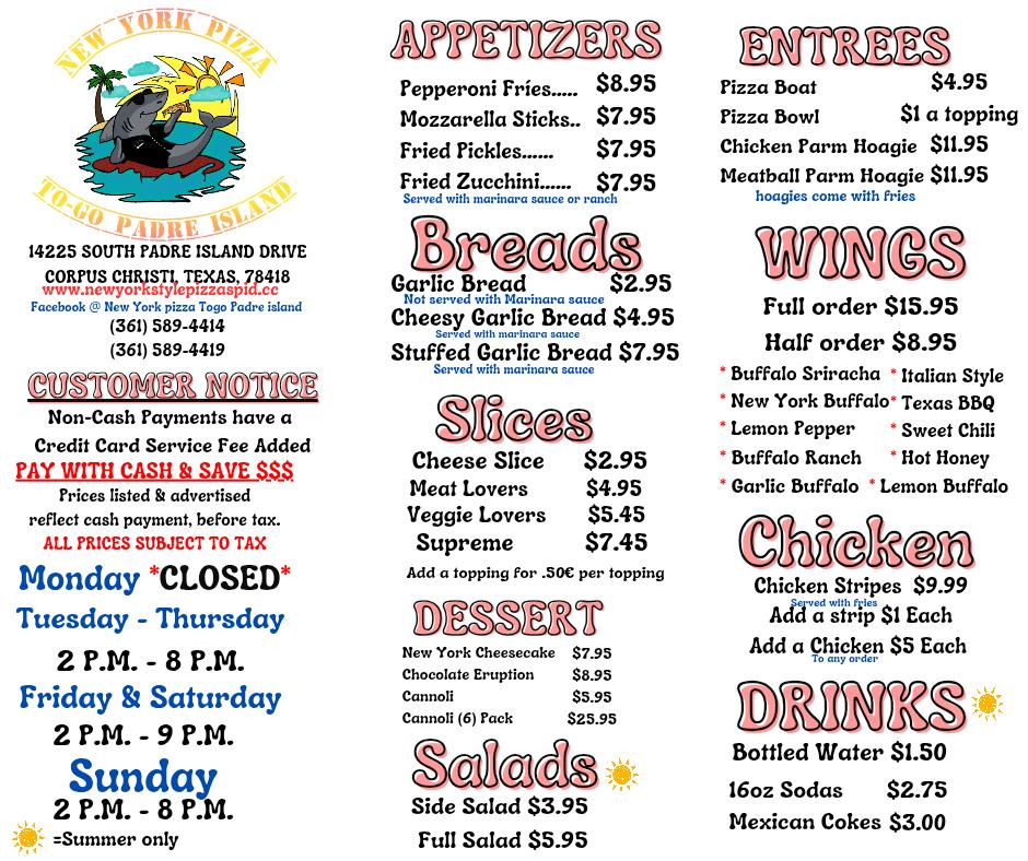 New York Pizza To-Go Padre Island Menu image 3